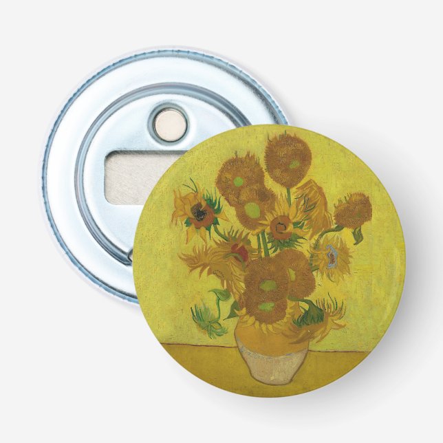Vincent Van Gogh 15 Sonnenblumen Malerei Flaschenöffner (Vorderseite)
