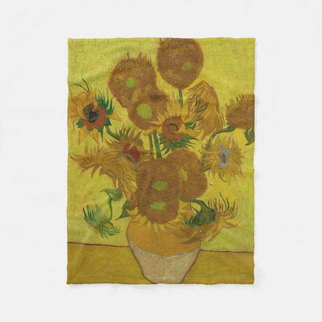 Vincent Van Gogh 15 Sonnenblumen Malerei Fleecedecke (Vorderseite)