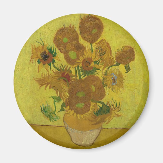Vincent Van Gogh 15 Sonnenblumen Malerei Magnet (Vorne)