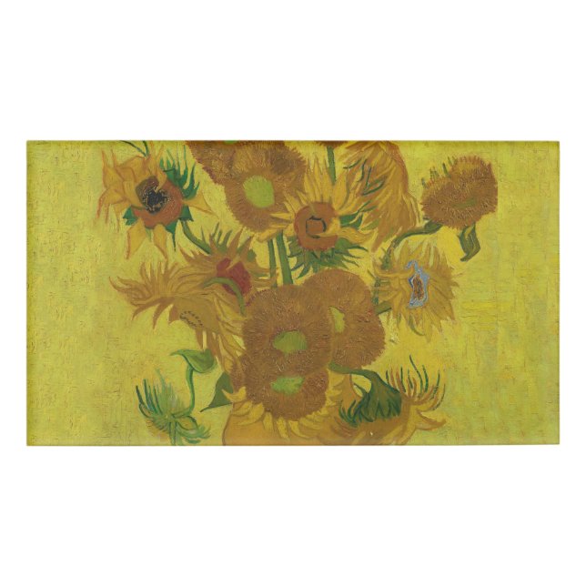Vincent Van Gogh 15 Sonnenblumen Malerei Namenschild (Vorderseite)