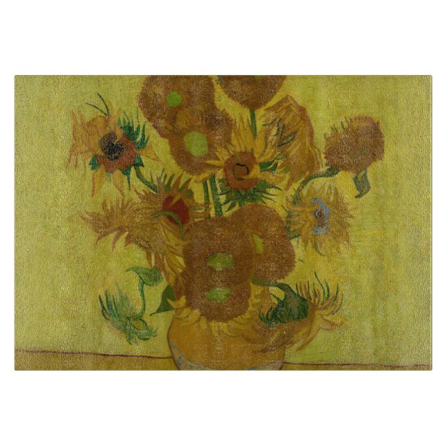 Vincent Van Gogh 15 Sonnenblumen Malerei Schneidebrett (Vorderseite)