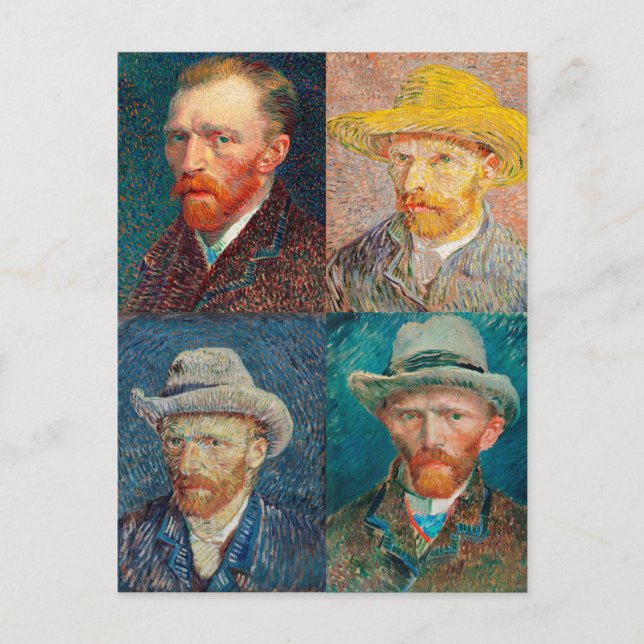 Vincent Van Gogh 1887 Selbstportrait Collage Postkarte (Vorderseite)