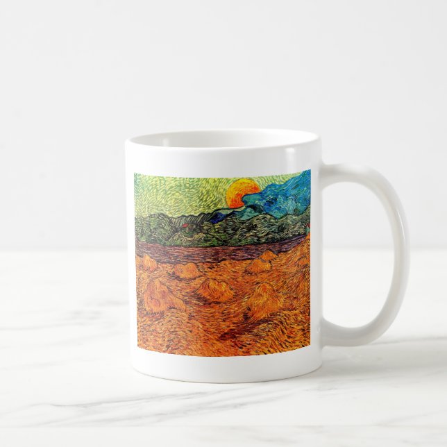 Vincent Van Gogh - Abend Landschaft Rising Moon Kaffeetasse (Rechts)