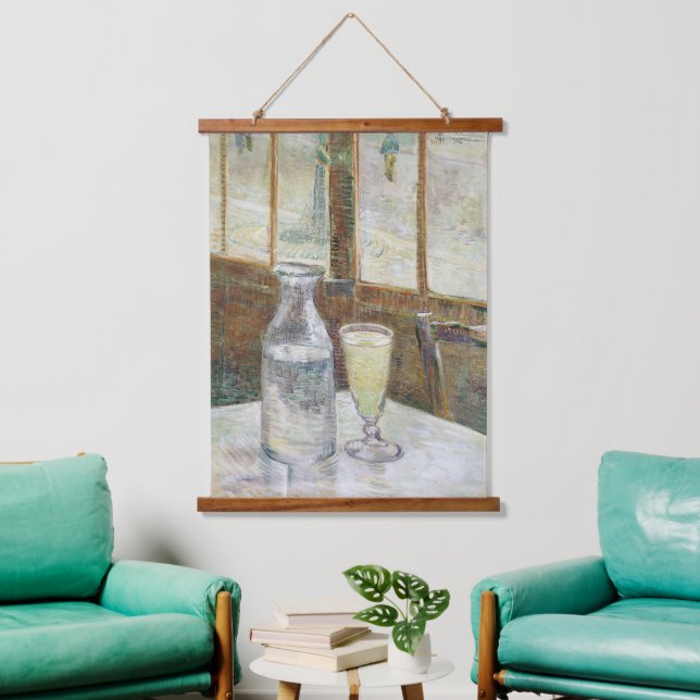 Vincent van Gogh Absinthe Berühmtes Gemälde Wandteppich Mit Holzrahmen (Wohnzimmer)
