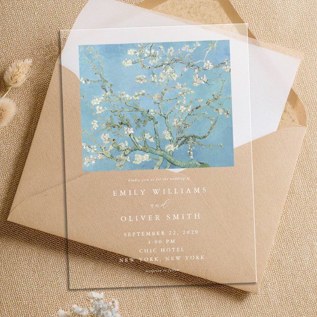 Vincent Van Gogh Almond Blossom Floral Wedding Acryleinladungen (Von Creator hochgeladen)
