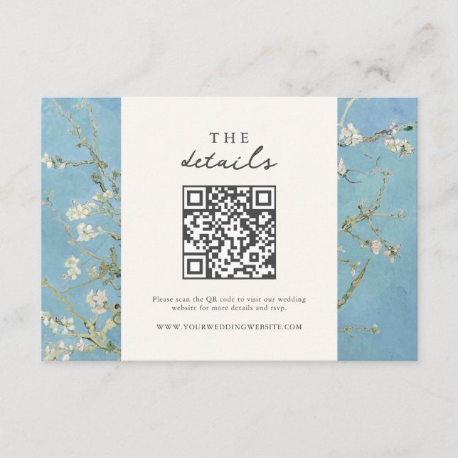 Vincent Van Gogh Almond Blossom Floral Wedding Begleitkarte (Vorderseite)
