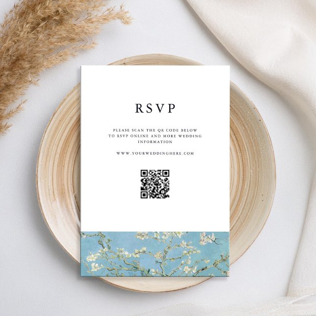Vincent Van Gogh Almond Blossom Floral Wedding RSVP Karte (Von Creator hochgeladen)