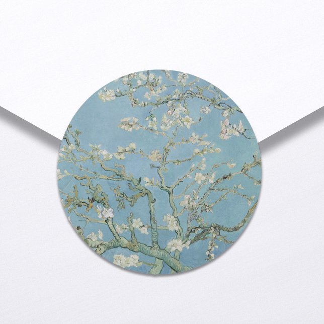 Vincent Van Gogh Almond Blossom Floral Wedding Runder Aufkleber (Von Creator hochgeladen)
