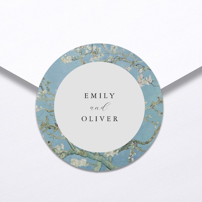 Vincent Van Gogh Almond Blossom Floral Wedding Runder Aufkleber (Von Creator hochgeladen)