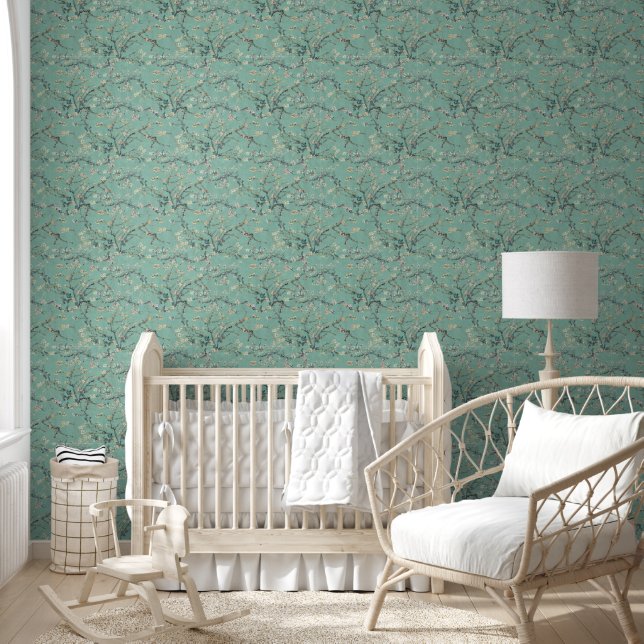 Vincent Van Gogh Almond Blossom on Mint Green Tapete (Kinder)