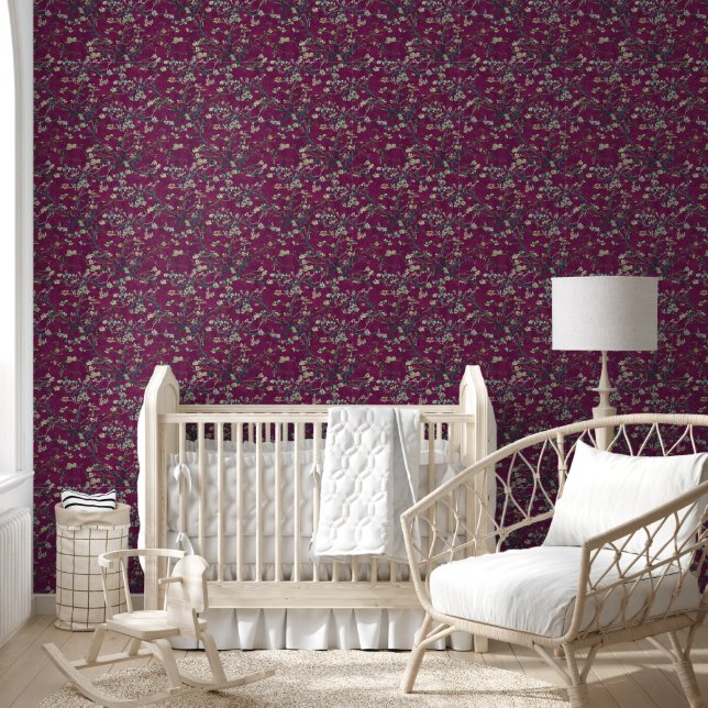 Vincent Van Gogh Almond Blossom on Mulberry Purple Tapete (Kinder)