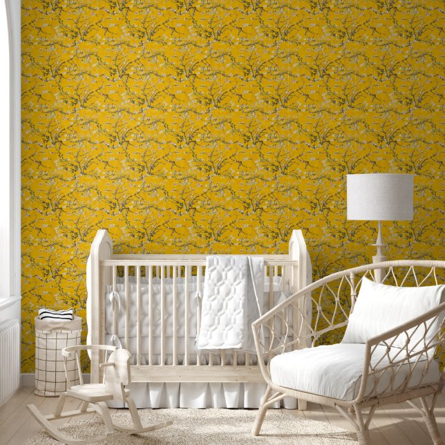 Vincent Van Gogh Almond Blossom on Naples Yellow Tapete (Kinder)
