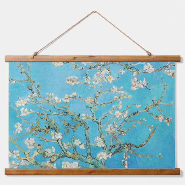 Vincent van Gogh - Almond Blossom Wandteppich Mit Holzrahmen (Vorne)