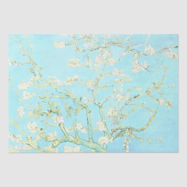 Vincent Van Gogh Almond Blossoms: Aqua Seidenpapier (Vorderseite)