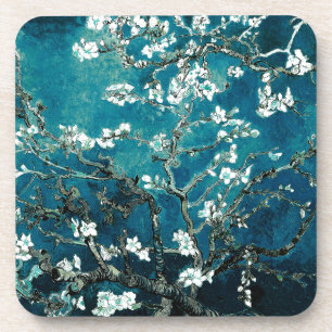 Vincent Van Gogh Almond Blossoms Dark Aquamarin Getränkeuntersetzer