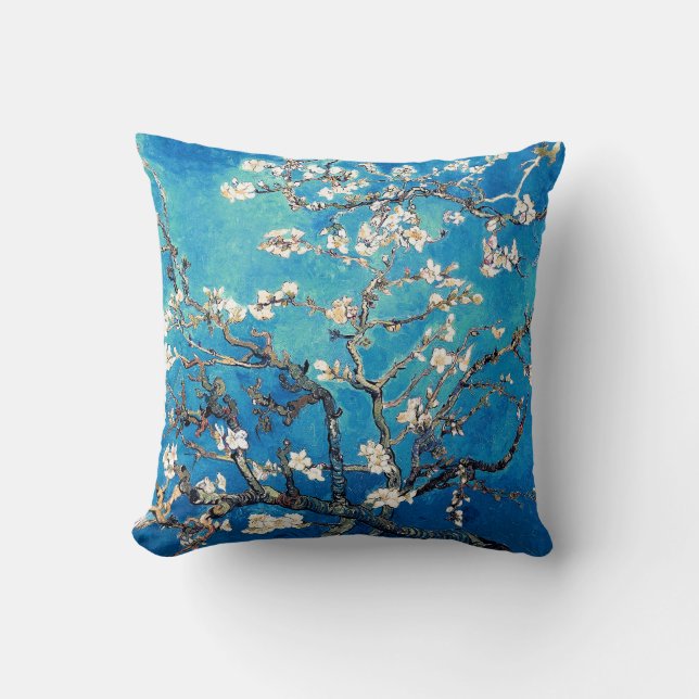 Vincent Van Gogh Almond Blossoms Helles Türkis Kissen (Vorderseite)