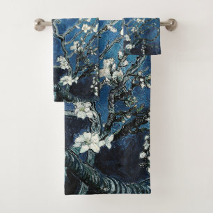 Vincent Van Gogh Almond Blossoms Navy Blue Badhandtuch Set
