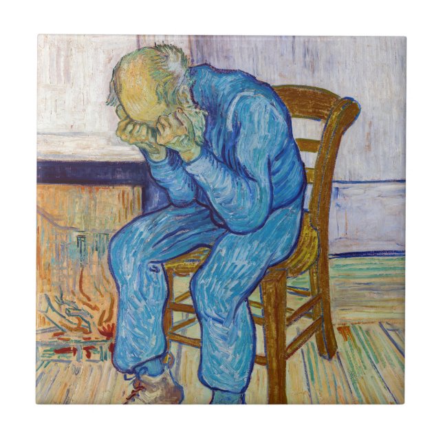 Vincent van Gogh - Am Tor der Ewigkeit Fliese (Vorderseite)