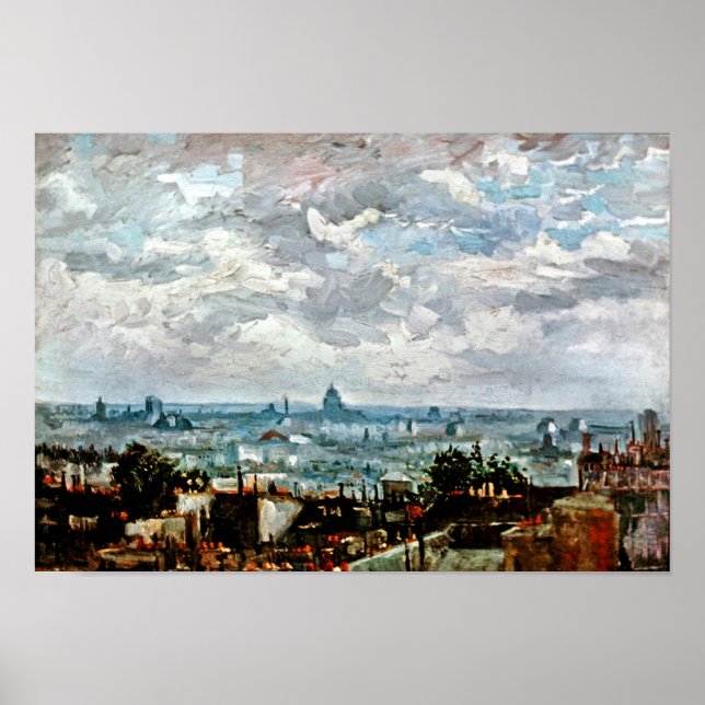 Vincent Van Gogh - Aussicht auf die Dächer von Par Poster (Vorne)