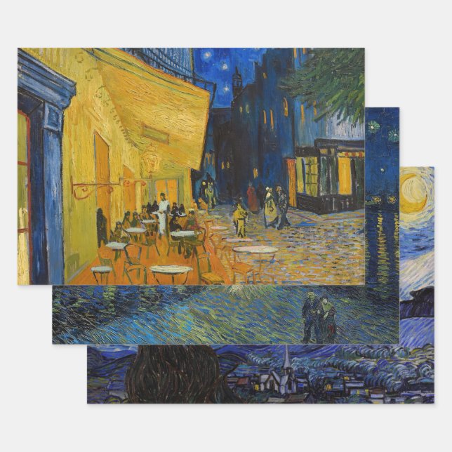 Vincent Van Gogh - Auswahl der Nachtmeisterschafte Geschenkpapier Set (Set)