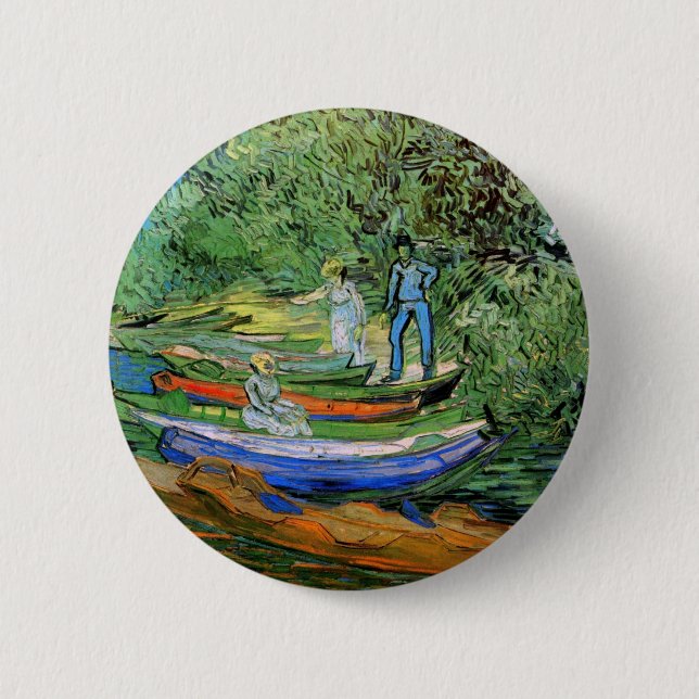 Vincent van Gogh - Bank of the Oise bei Auvers Button (Vorderseite)
