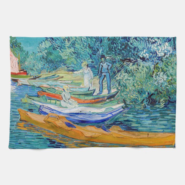 Vincent van Gogh - Bank of the Oise bei Auvers Geschirrtuch (Horizontal)