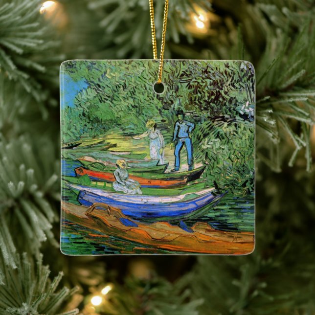 Vincent van Gogh - Bank of the Oise bei Auvers Keramikornament (Baum)
