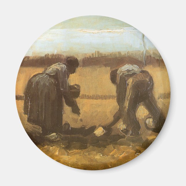 Vincent van Gogh - Bauern, die Kartoffeln anpflanz Magnet (Vorne)