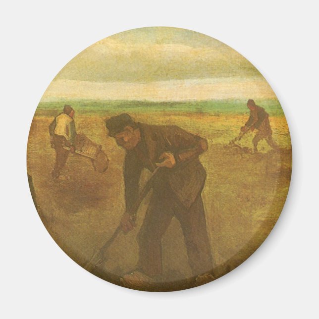 Vincent van Gogh - Bauern, die Kartoffeln anpflanz Magnet (Vorne)