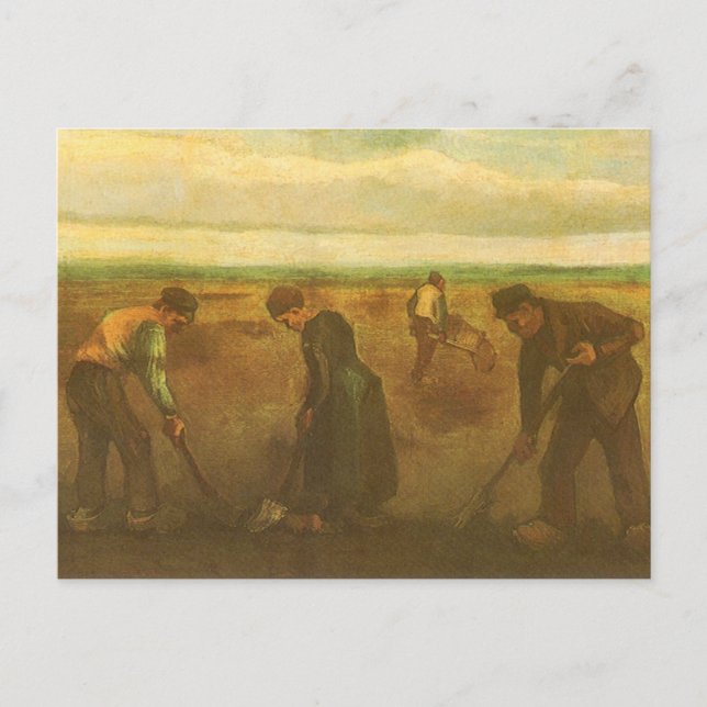 Vincent van Gogh - Bauern, die Kartoffeln anpflanz Postkarte (Vorderseite)