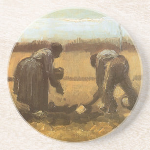 Vincent van Gogh - Bauern pflanzen Kartoffeln Getränkeuntersetzer