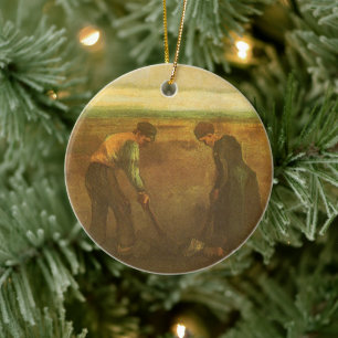 Vincent van Gogh - Bauern pflanzen Kartoffeln  Keramik Ornament