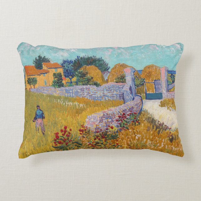 Vincent van Gogh - Bauernhof in der Provence Dekokissen (Vorderseite)