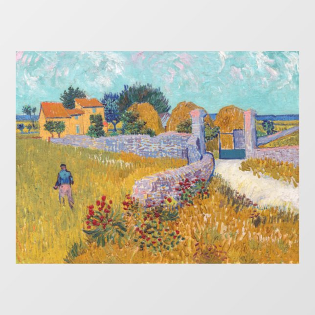 Vincent van Gogh - Bauernhof in der Provence Fensteraufkleber (Blatt)