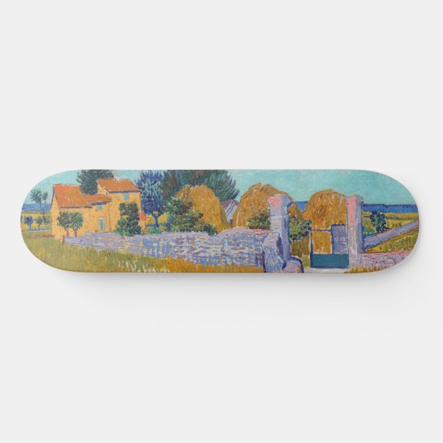 Vincent van Gogh - Bauernhof in der Provence Skateboard (Horizontal)