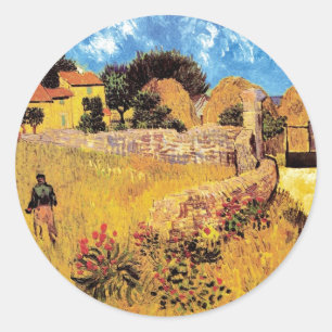 Vincent Van Gogh - Bauernhof in Provence Kunst Runder Aufkleber