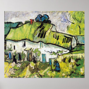 Vincent van Gogh Bauernhof mit zwei Figuren Poster