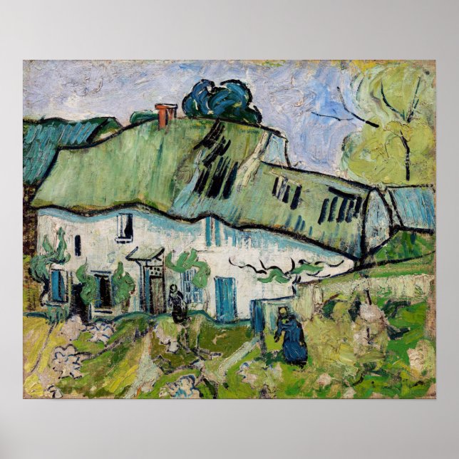 Vincent van Gogh - Bauernhof mit zwei Zahlen Poster (Vorne)