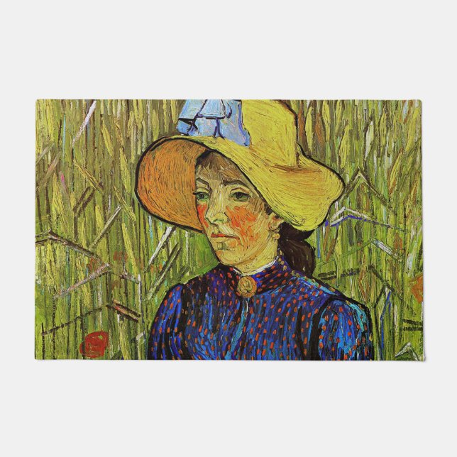 Vincent van Gogh - Bauernmädchen in Strohhut Fußmatte (Vorderseite)