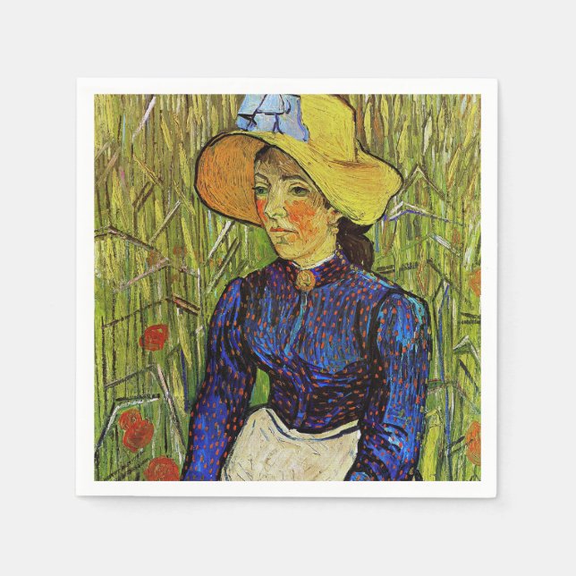 Vincent van Gogh - Bauernmädchen in Strohhut Serviette (Vorderseite)