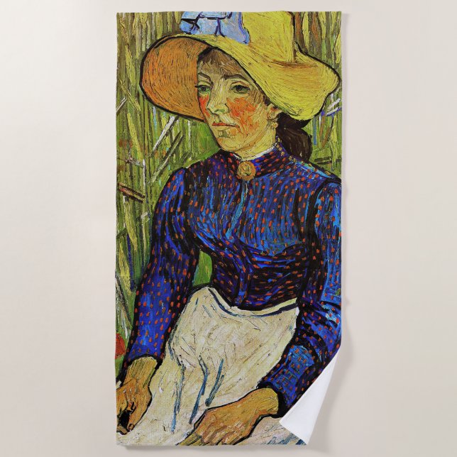 Vincent van Gogh - Bauernmädchen in Strohhut Strandtuch (Vorderseite)