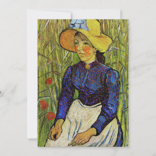 Vincent van Gogh - Bauernmädchen mit Strohhut Einladung