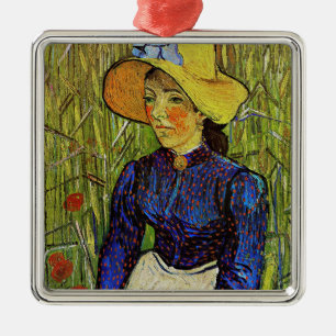 Vincent van Gogh - Bauernmädchen mit Strohhut Ornament Aus Metall