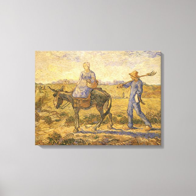 Vincent van Gogh - Bauernpaar arbeiten gehen Leinwanddruck (Vorderseite)