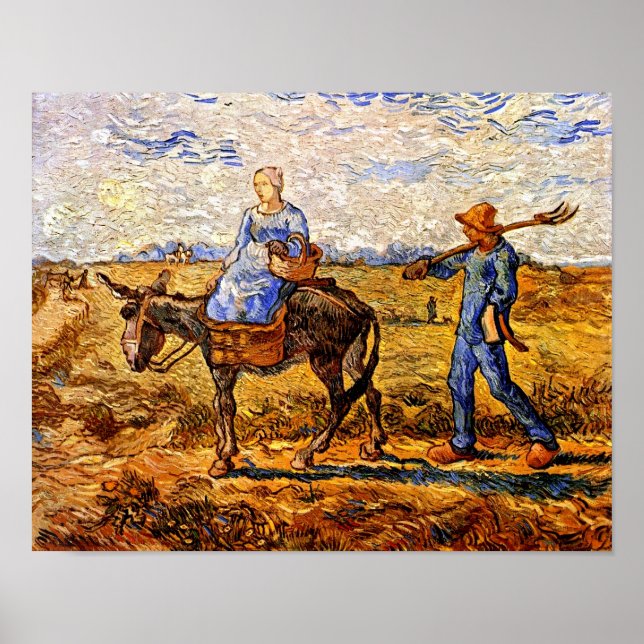 Vincent Van Gogh - Bauernpaar arbeiten Poster (Vorne)