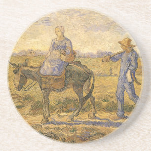 Vincent van Gogh - Bauernpaar auf dem Weg zur Arbe Getränkeuntersetzer