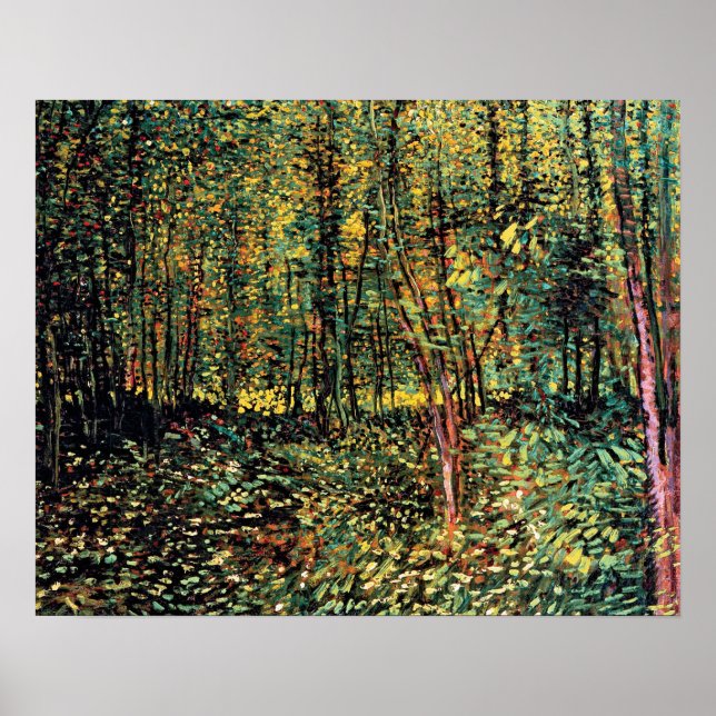 Vincent Van Gogh - Bäume und untergewachsene Kunst Poster (Vorne)