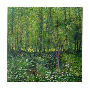 Vincent Van Gogh Bäume und Unterwuchs Fliese