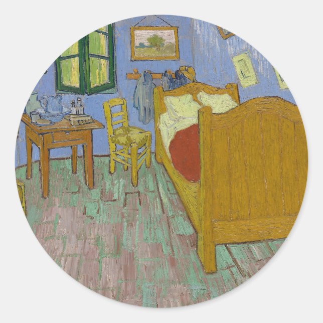 Vincent Van Gogh Bedroom Painting Runder Aufkleber (Vorderseite)