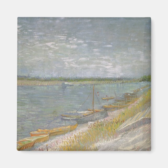 Vincent van Gogh - Blick auf den Fluss w Ruderboot Magnet (Vorne)